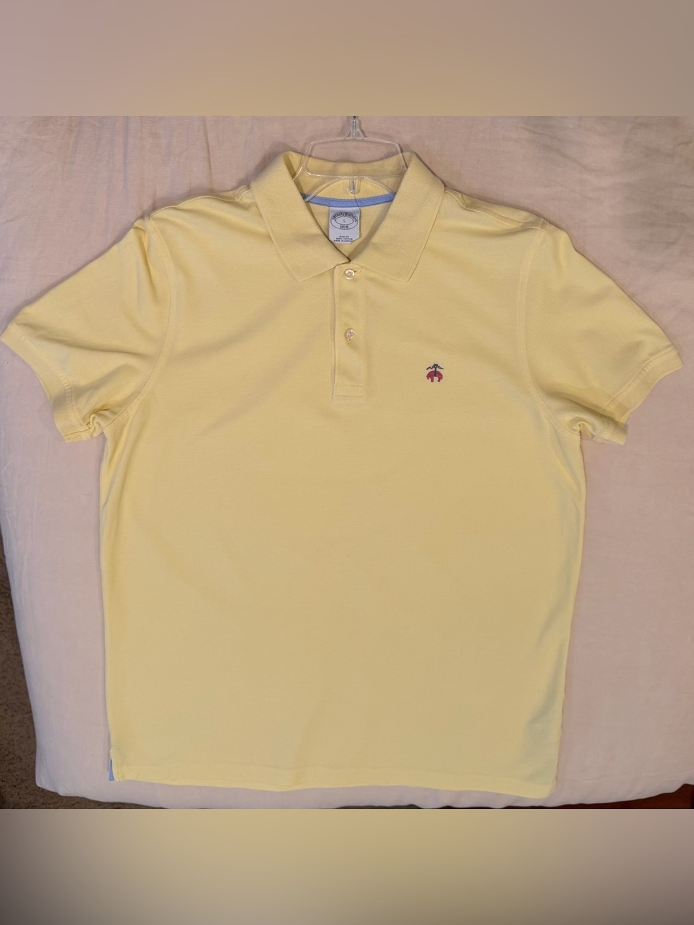 Brooks Brothers Pale Yellow Short-Sleeve Polo